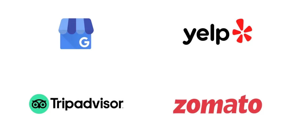 Several platforms you can use to boost your restaurant's online presence like Google My Business, Yelp, Tripadvisor, and Zomato.